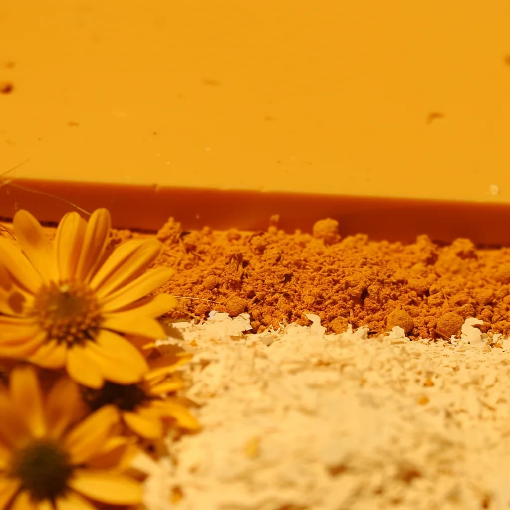 Ochre — macro detail of the material that becomes the work